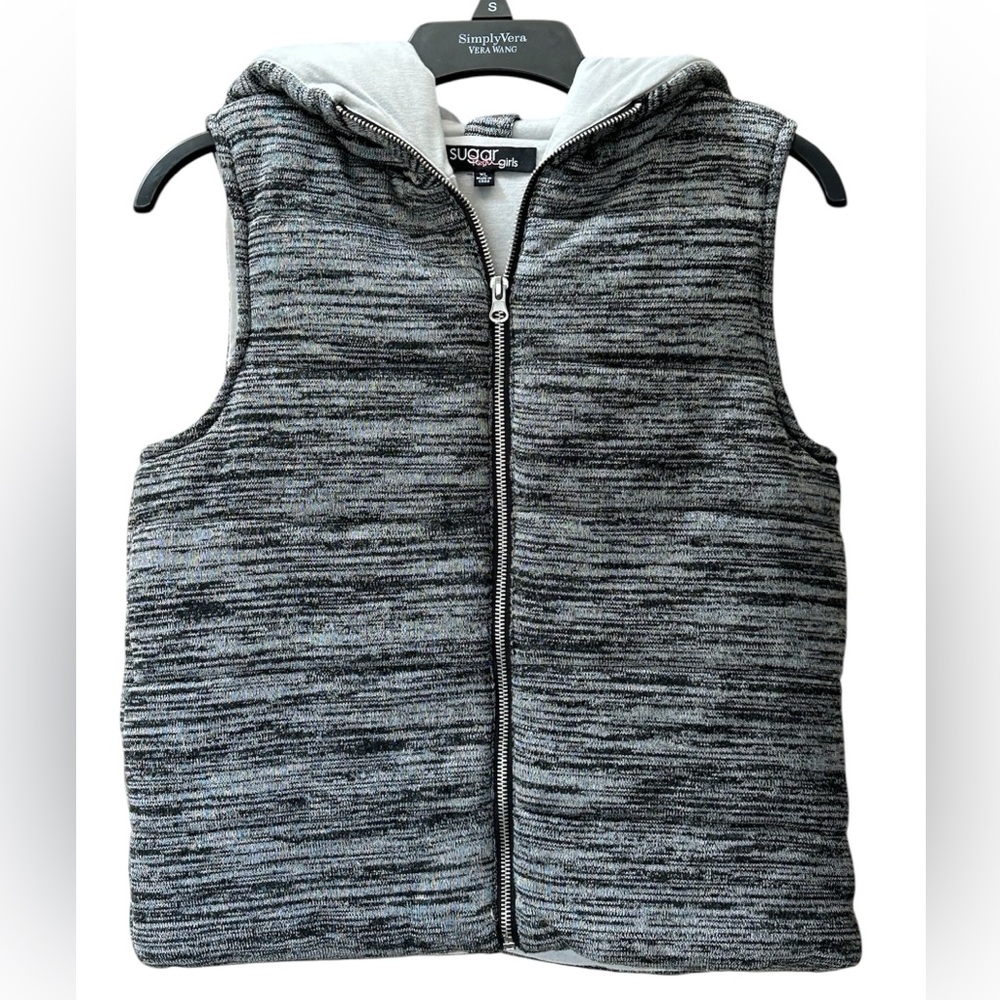 Sugar Rush Puffy Full Zip Hooded Vest Size XL Girls